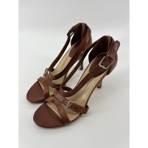 Cole Haan Cognac Strappy Leather Heels‎ Size 8AA